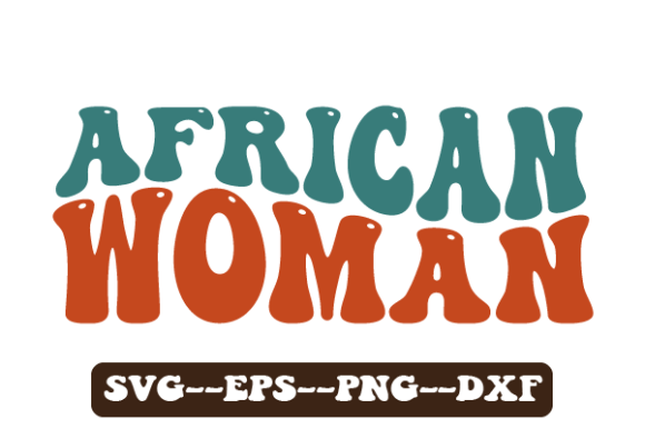 African Woman Kwanzaa Retro Wavy Svg for Crafts and Graphics