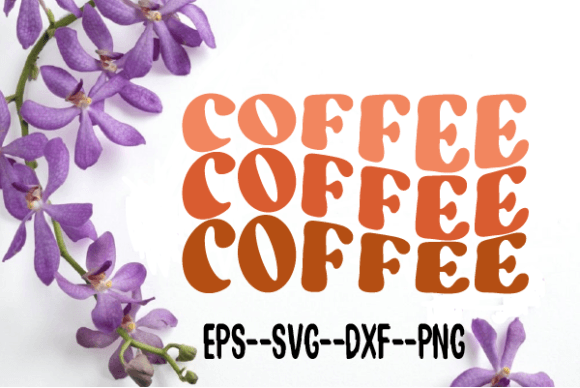 Coffee Retro Wavy Svg Sublimation for Crafts and Graphics