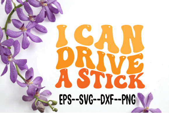 I Can Drive a Stick Retro Wavy Svg for Crafts and Graphics