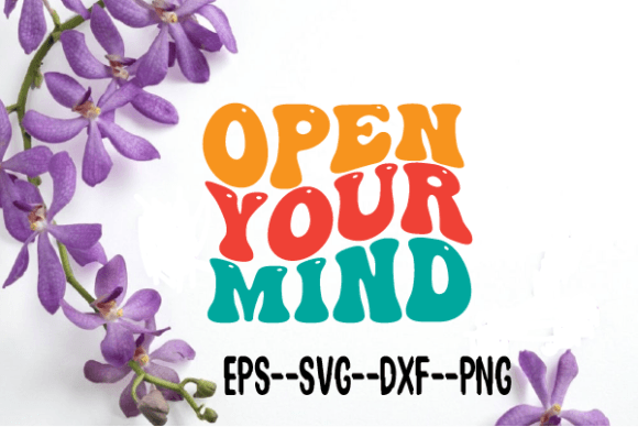 Open Your Mind Wavy Retro Embroidery Design
