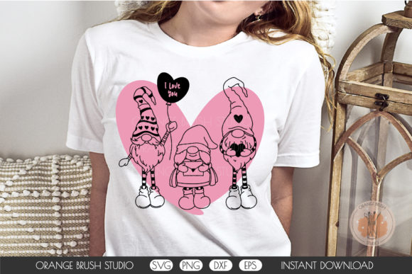 Three Gnomes Heart Love SVG Valentine for Crafts and Graphics