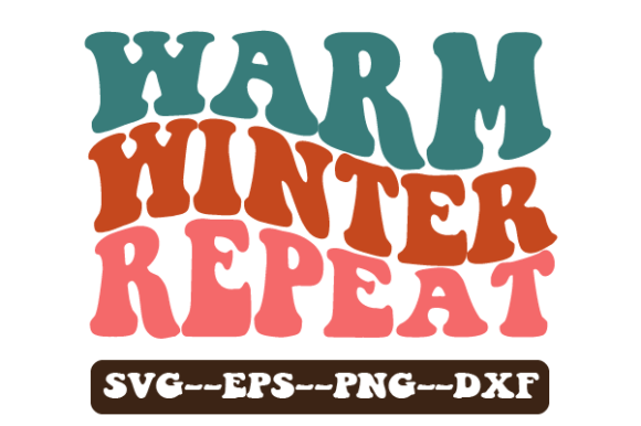 Warm Winter Repeat Retro Wavy Svg for Crafts and Graphics